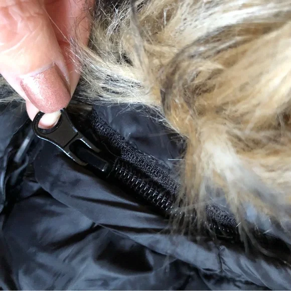 Bebe Sport - Hooded Anorak Parka Puffer Jacket w/Removable Faux Fur Trim - Picture 6 of 16